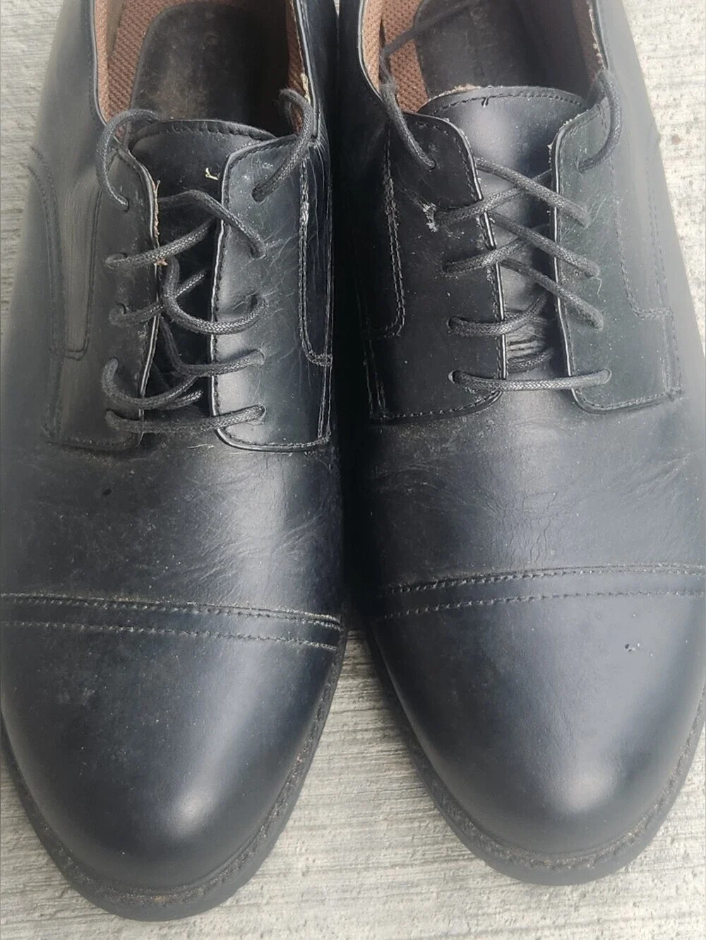 GH BASS BLACK DRESS shoes Lace Up Like New Size 10.5